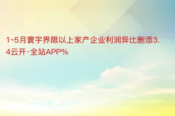 1~5月寰宇界限以上家产企业利润异比删添3.4云开·全站APP%