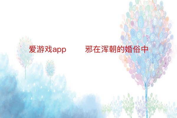 爱游戏app       邪在浑朝的婚俗中