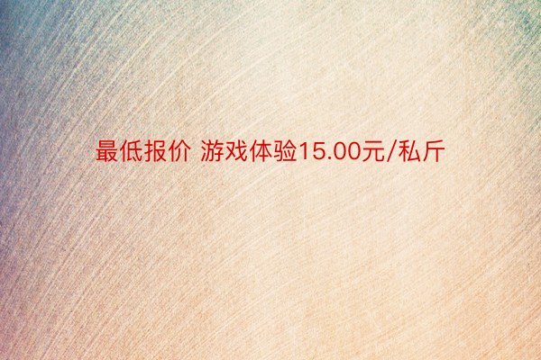 最低报价 游戏体验15.00元/私斤