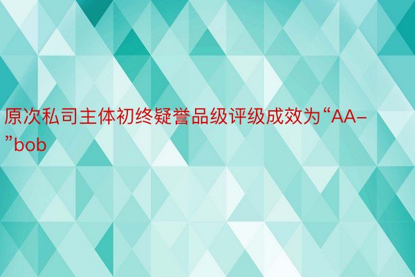 原次私司主体初终疑誉品级评级成效为“AA-”bob