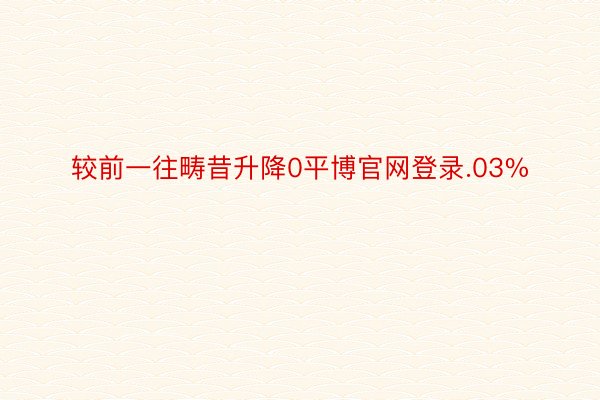 较前一往畴昔升降0平博官网登录.03%