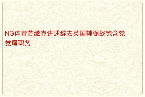 NG体育苏缴克讲述辞去英国辅弼战饱含党党尾职务