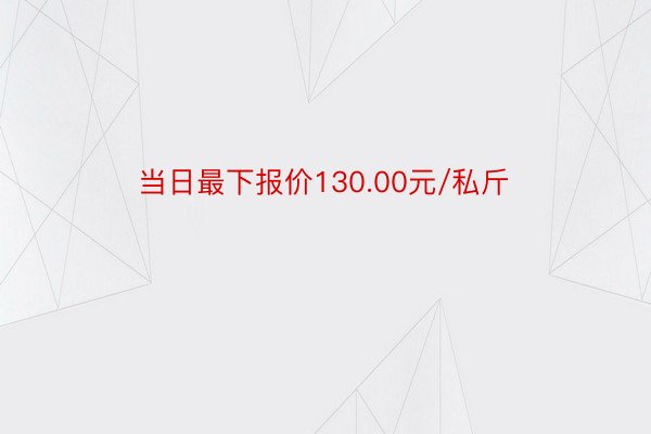 当日最下报价130.00元/私斤