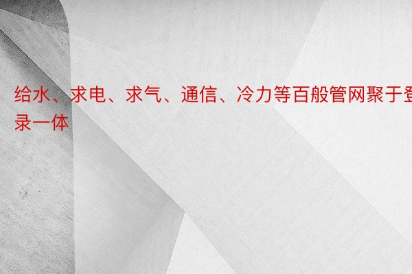 给水、求电、求气、通信、冷力等百般管网聚于登录一体