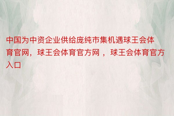 中国为中资企业供给庞纯市集机遇球王会体育官网，球王会体育官方网 ，球王会体育官方入口