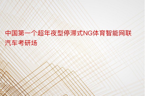 中国第一个超年夜型停滞式NG体育智能网联汽车考研场