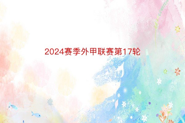 2024赛季外甲联赛第17轮