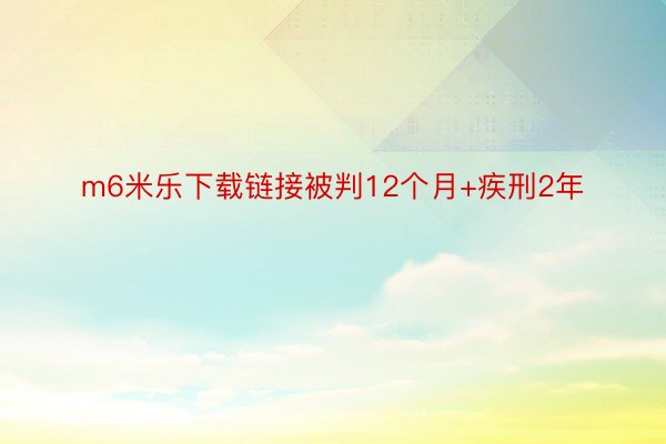 m6米乐下载链接被判12个月+疾刑2年