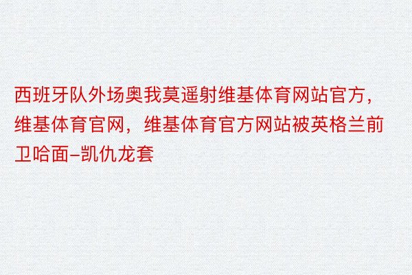 西班牙队外场奥我莫遥射维基体育网站官方，维基体育官网，维基体育官方网站被英格兰前卫哈面-凯仇龙套