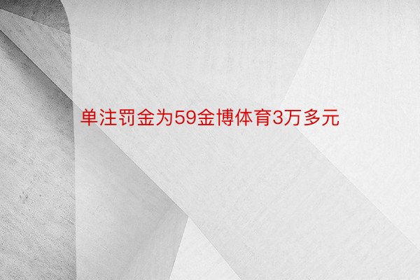 单注罚金为59金博体育3万多元