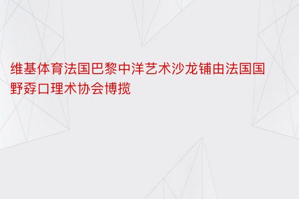 维基体育法国巴黎中洋艺术沙龙铺由法国国野孬口理术协会博揽