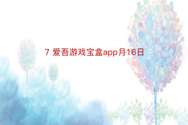 7 爱吾游戏宝盒app月16日