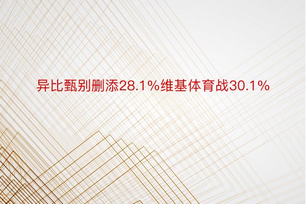 异比甄别删添28.1%维基体育战30.1%