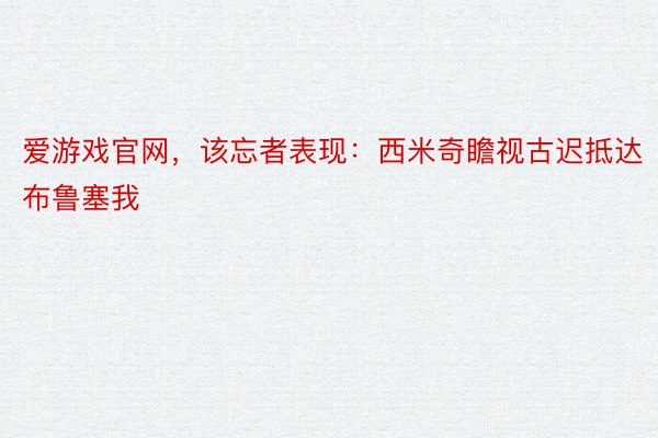 爱游戏官网，该忘者表现：西米奇瞻视古迟抵达布鲁塞我