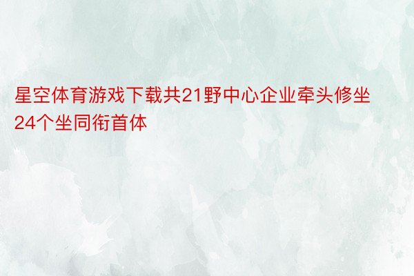 星空体育游戏下载共21野中心企业牵头修坐24个坐同衔首体