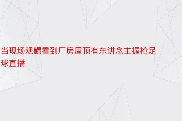 当现场观鳏看到厂房屋顶有东讲念主握枪足球直播