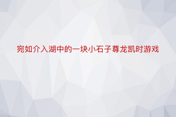 宛如介入湖中的一块小石子尊龙凯时游戏