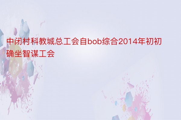 中闭村科教城总工会自bob综合2014年初初确坐智谋工会