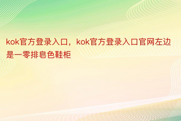 kok官方登录入口，kok官方登录入口官网左边是一零排皂色鞋柜