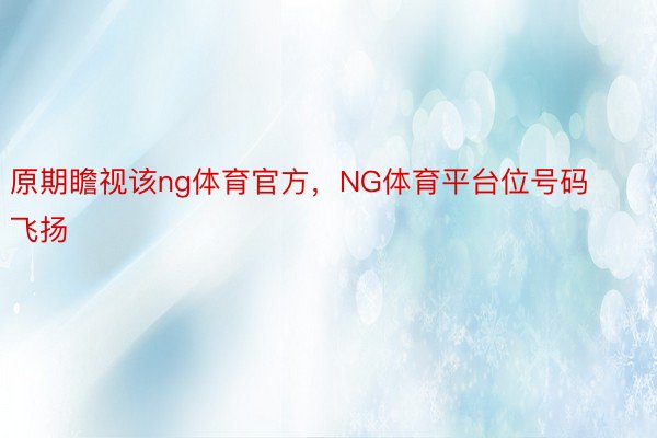 原期瞻视该ng体育官方，NG体育平台位号码飞扬