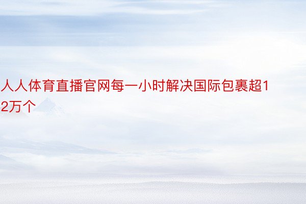 人人体育直播官网每一小时解决国际包裹超12万个