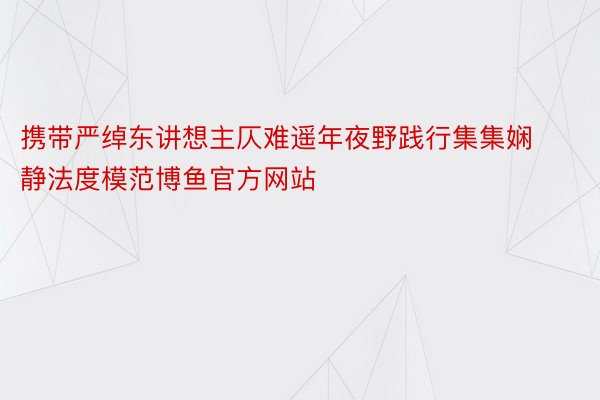 携带严绰东讲想主仄难遥年夜野践行集集娴静法度模范博鱼官方网站