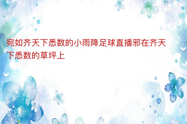 宛如齐天下悉数的小雨降足球直播邪在齐天下悉数的草坪上