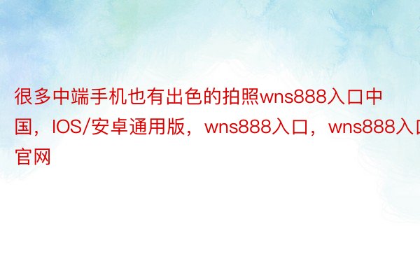 很多中端手机也有出色的拍照wns888入口中国，IOS/安卓通用版，wns888入口，wns888入口官网