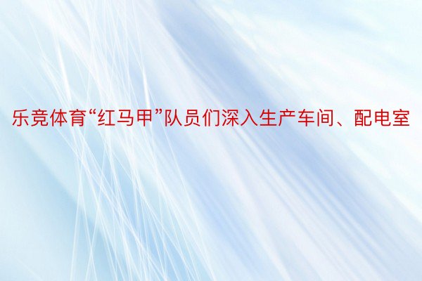 乐竞体育“红马甲”队员们深入生产车间、配电室