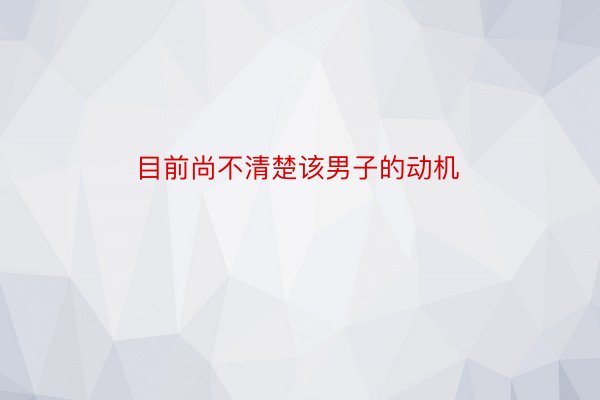 目前尚不清楚该男子的动机